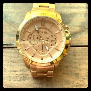 fossil gold watch mens